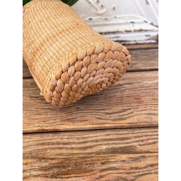 Vintage 1970s Woven Grass Shoe Planter Boho - Picture 4 of 10